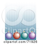 Poster, Art Print Of Blue Halftone Dotted Background With Colorful Ornaments