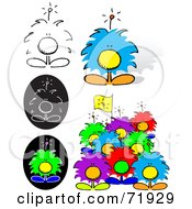 Poster, Art Print Of Digital Collage Of Colorful Puffy Creatures