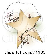 Royalty Free RF Clipart Illustration Of A Folk Star With Berry Vines And Wire Version 1 by inkgraphics