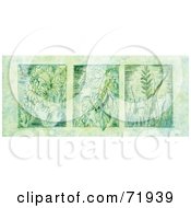 Poster, Art Print Of Green Panel Of Botanical Leaves And Plants