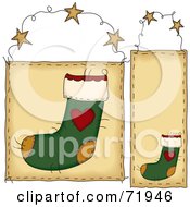 Poster, Art Print Of Digital Collage Of Hanging Christmas Stocking Door Signs