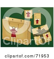 Royalty Free RF Clipart Illustration Of A Digital Collage Of Folk Styled Angel Gift Items