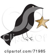 Poster, Art Print Of Crow Carrying A Star