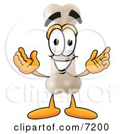 Clipart Picture Of A Bone Mascot Cartoon Character With Welcoming Open Arms