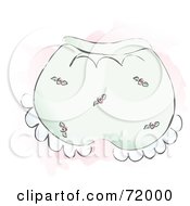 Royalty Free RF Clipart Illustration Of A Pair Of Pink Rose Baby Bloomers by inkgraphics #COLLC72000-0143
