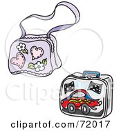 Digital Collage Of A School Bag And Lunch Box