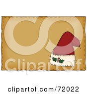 Poster, Art Print Of Folk Styled Santa Hat On A Brown Background