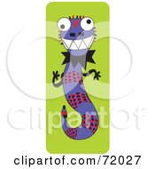 Royalty Free RF Clipart Illustration Of A Grinning Purple Lizard On Green