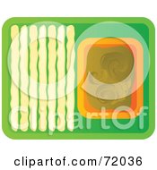 Royalty Free RF Clipart Illustration Of Hummus On A Green Tray