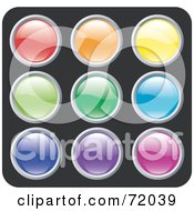Royalty Free RF Clipart Illustration Of A Digital Collage Of Colorful Shiny Rounded Site Icon Buttons Version 2