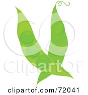 Royalty Free RF Clipart Illustration Of Two Green Pea Pods With Curly Tendrils by inkgraphics