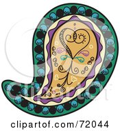 Royalty Free RF Clipart Illustration Of A Colorful Heart Paisley Design by inkgraphics