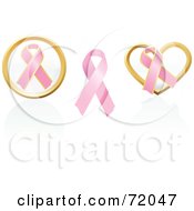 Digital Collage Of Pink Awareness Ribbon Icons
