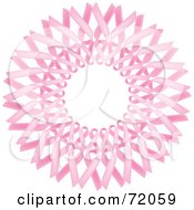 Royalty Free RF Clipart Illustration Of A Pink Wreath Of Breast Cancer Awareness Ribbons by inkgraphics #COLLC72059-0143