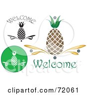 Royalty Free RF Clipart Illustration Of A Digital Collage Of Welcome Pineapples by inkgraphics