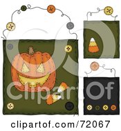 Poster, Art Print Of Digital Collage Of Hanging Pumpkin And Candy Corn Door Signs