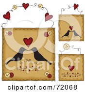 Poster, Art Print Of Digital Collage Of Hanging Love Crow Door Signs