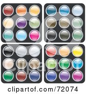 Royalty Free RF Clipart Illustration Of A Digital Collage Of Colorful Shiny Rounded Site Icon Buttons Version 1