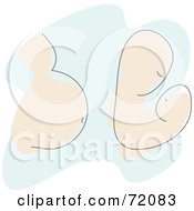 Royalty Free RF Clipart Illustration Of A Pregnant Belly And A Mom Holding A Baby by inkgraphics