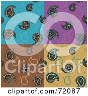 Poster, Art Print Of Colorful Checkered Bird Paisley Background