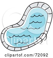 Royalty Free RF Clipart Illustration Of A Curved Swimming Pool With Rippling Water