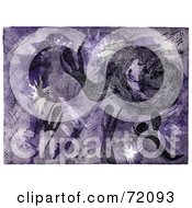 Royalty Free RF Clipart Illustration Of An Abstract Purple Background Of People In Heaven