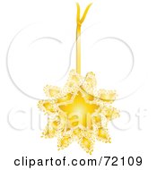 Royalty Free RF Clipart Illustration Of A Golden Star Christmas Tree Ornament by inkgraphics