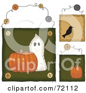 Poster, Art Print Of Digital Collage Of Halloween Hanging Door Signs