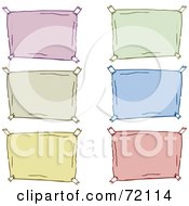 Royalty Free RF Clipart Illustration Of A Digital Collage Of Colorful Blank Taped Signs by PlatyPlus Art