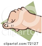 Royalty Free RF Clipart Illustration Of A Fisted Hand Resting On A Green Surface