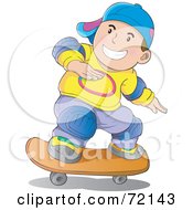 Poster, Art Print Of Caucasian Skater Boy Wearing Knee Pads And A Hat