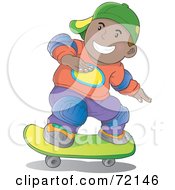 Hispanic Skater Boy Wearing Knee Pads And A Hat
