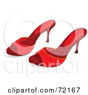 Poster, Art Print Of Pair Of Red Sandal Heels