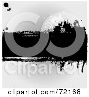 Poster, Art Print Of Grungy Gray Background With Ink Splatters And A Text Bar