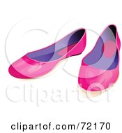Poster, Art Print Of Pair Of Pink And Purple Flat Shoes