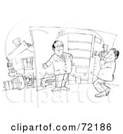 Royalty Free RF Clipart Illustration Of A Black And White Sketched Businessman Having His Picture Taken by Alex Bannykh