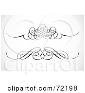 Royalty Free RF Clipart Illustration Of A Digital Collage Of Two Ornamental Black Divider Designs by BestVector