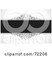 Poster, Art Print Of Dark Gray Text Bar With Ornamental Designs Over Shaded White