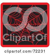 Poster, Art Print Of Red Creepy Spider Web On Black