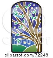 Poster, Art Print Of Stained Glass Tree At Night