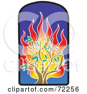 Poster, Art Print Of Flaming Tree Stained Glass Window