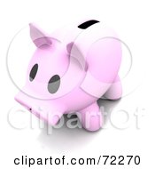 Poster, Art Print Of 3d Pale Pink Piggy Bank With A Wide Slot