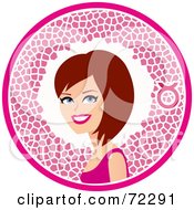 Pretty Taurus Woman In A Pink Circle With The Zodiac Symbol
