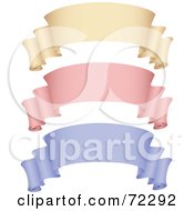 Poster, Art Print Of Digital Collage Of Beige Pink And Purple 3d Blank Banners