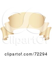 Royalty Free RF Clipart Illustration Of A Blank Beige Scroll Banner