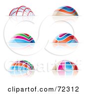 Digital Collage Of Colorful Dome Icons