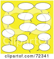Poster, Art Print Of Yellow Background With Communicating Chat Windows
