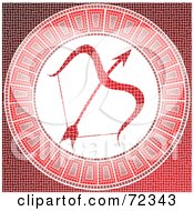 Poster, Art Print Of Red Sagittarius Horoscope Mosaic Tile Background