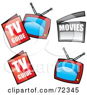 Poster, Art Print Of Digital Collage Of Television Guides And Televisions
