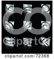 Poster, Art Print Of Digital Collage Of Shiny Chrome Geometric Squares